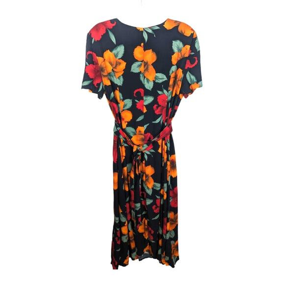 Vintage 90's Styleworks Short Sleeve Maxi Dress Cottage Floral Print Rayon - Picture 2 of 10